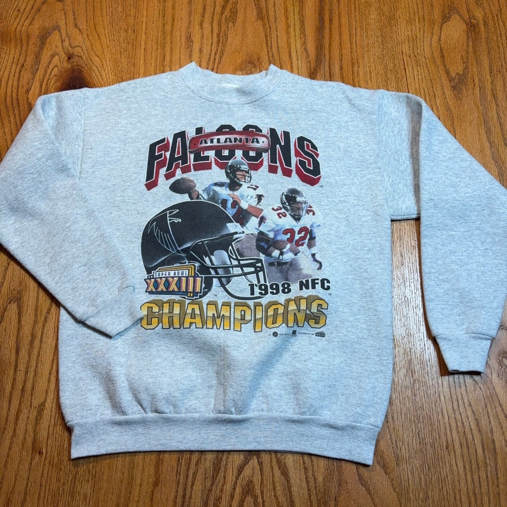 Vintage Atlanta Falcons 1998 NFC Champions Sweatshirt‎ Mens Medium NFL Tultex